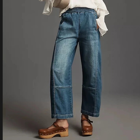 Anthropologie Denim - Anthropologie PILCRO The Izzie Relaxed Pull-On Barrel Denim Jeans Pants Size L P
